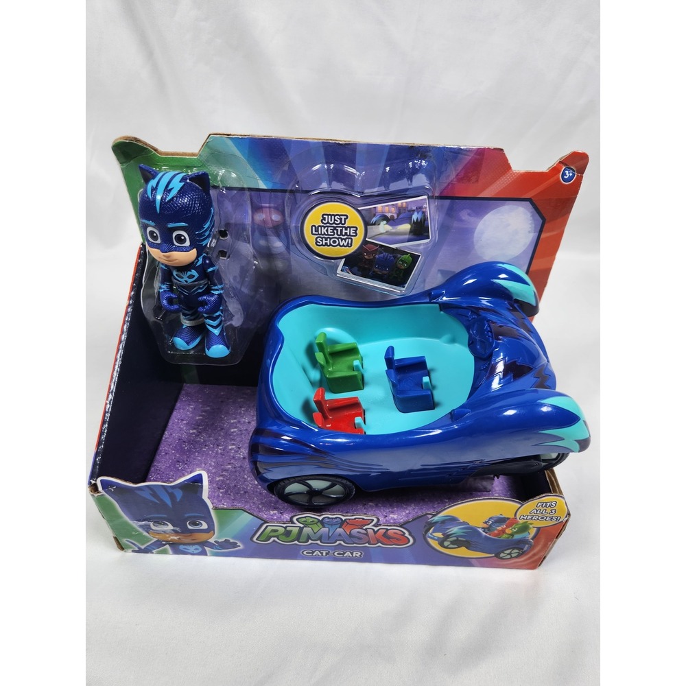 PJ Masks Cat-Car Vehicle and Catboy 3 inch Action Figure Set Blue Just Like Show